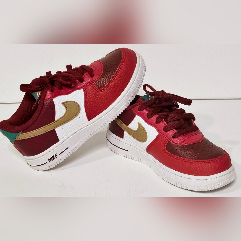 BURGANDY KIDS AIRFORCE 1'S SZ10